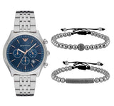 Emporio Armani Luigi Chronograph Quartz Blue Dial Silver Steel Strap Watch For Men - AR1974 Authentic Buy Shop Now