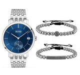Hugo Boss Corporal Blue Dial Silver Steel Strap Watch for Men - 1513642 Authentic Buy Shop Now