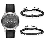 Burberry The City Grey Dial Black Leather Strap Watch for Men - BU9359 Authentic Buy Shop Now