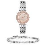Michael Kors Darci Rose Gold Dial Silver Steel Strap Watch for Women - MK3446 Authentic Buy Shop Now