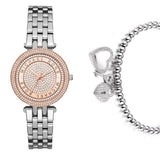 Michael Kors Darci Rose Gold Dial Silver Steel Strap Watch for Women - MK3446 Authentic Buy Shop Now