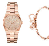 Michael Kors Channing Quartz Rose Gold Dial Rose Gold Steel Strap Watch For Women - MK6624 Authentic Buy Shop Now