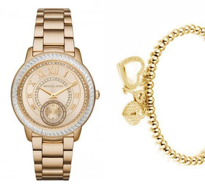 Michael Kors Madelyn Quartz Gold Dial Gold Steel Strap Watch For Women - MK6287 Authentic Buy Shop Now