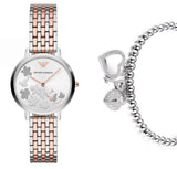 Emporio Armani Silver Sunray Dial Two Tone Steel Strap Watch For Women - AR11113 Authentic Buy Shop Now