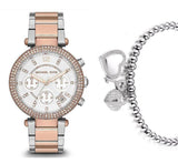 Michael Kors Parker White Dial Two Tone Steel Strap Watch for Women - MK5820 Authentic Buy Shop Now
