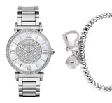 Michael Kors Catlin Silver Dial Silver Steel Strap Watch for Women - MK3355 Authentic Buy Shop Now