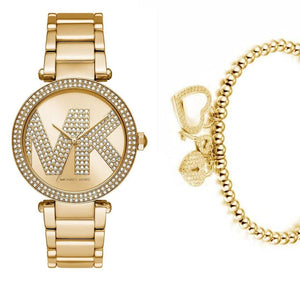 Michael Kors Parker Pave Gold Dial Gold Steel Strap Watch for Women - MK6659 Authentic Buy Shop Now