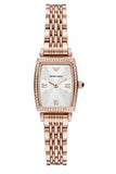 Emporio Armani Gianni T Bar Quartz Crystals White Dial Rose Gold Steel Strap Watch For Women - AR11406 Authentic Buy Shop Now