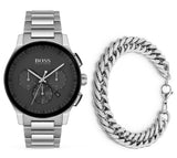 Hugo Boss Peak Black Dial Silver Steel Strap Watch for Men - 1513762 Authentic Buy Shop Now