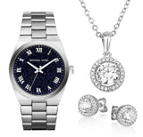 Michael Kors Channing Midnight Blue Dial Silver Steel Strap Watch for Women - MK6113 Authentic Buy Shop Now