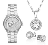 Michael Kors Lennox Quartz Silver Dial Silver Steel Strap Watch For Women - MK7234 Authentic Buy Shop Now