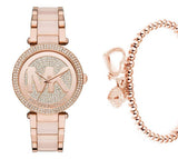 Michael Kors Parker Pink Dial Pink Steel Strap Watch for Women - MK6176 Authentic Buy Shop Now