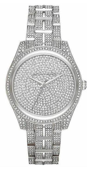 Michael Kors Lauryn Analog Crystals Silver Dial Silver Steel Strap Watch For Women - MK3717 Authentic Buy Shop Now