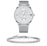Tommy Hilfiger Jenna Quartz Silver Dial Silver Mesh Bracelet Watch For Women - 1781942 Authentic Buy Shop Now
