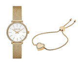 Michael Kors Pyper Quartz Mother of Pearl White Dial Gold Mesh Bracelet Watch For Women - MK4619 Authentic Buy Shop Now