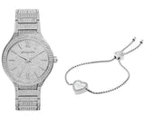 Michael Kors Kerry Crystal Pave Silver Dial Silver Steel Strap Watch For Women - MK3359 Authentic Buy Shop Now