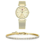 Tommy Hilfiger Lynn Quartz Gold Dial Gold Mesh Bracelet Watch For Women - 1781864 Authentic Buy Shop Now