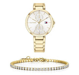 Tommy Hilfiger Angela White Dial Gold Steel Strap Watch for Women - 1782128 Authentic Buy Shop Now