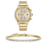 Tommy Hilfiger Blake White Dial Gold Steel Strap Watch for Women - 1781905 Authentic Buy Shop Now