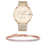 Tommy Hilfiger Jenna Quartz Rose Gold Dial Rose Gold Mesh Bracelet Watch For Women - 1781944 Authentic Buy Shop Now