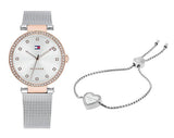 Tommy Hilfiger Lynn Quartz Silver Dial Silver Mesh Bracelet Watch For Women - 1781863 Authentic Buy Shop Now
