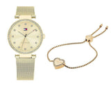 Tommy Hilfiger Lynn Quartz Gold Dial Gold Mesh Bracelet Watch For Women - 1781864 Authentic Buy Shop Now