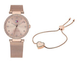 Tommy Hilfiger Lynn Quartz Rose Gold Dial Rose Gold Mesh Bracelet Watch For Women - 1781865 Authentic Buy Shop Now