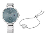 Tommy Hilfiger Angela Blue Dial Silver Steel Strap Watch for Women - 1782126 Authentic Buy Shop Now