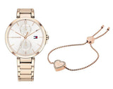 Tommy Hilfiger Angela Quartz White Dial Rose Gold Steel Strap Watch for Women - 1782124 Authentic Buy Shop Now