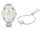 Tommy Hilfiger Haven Multifunction Chronograph White Dial Silver Steel Strap Watch For Women - 1782194 Authentic Buy Shop Now
