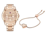 Tommy Hilfiger Haven Chronograph Rose Gold Dial Rose Gold Steel Strap Watch For Women - 1782197 Authentic Buy Shop Now