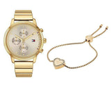 Tommy Hilfiger Blake White Dial Gold Steel Strap Watch for Women - 1781905 Authentic Buy Shop Now