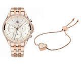 Tommy Hilfiger Ari Diamonds Silver Dial Rose Gold Steel Strap Watch for Women - 1781978 Authentic Buy Shop Now