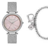 Michael Kors Darci Analog Pink Dial Silver Mesh Bracelet Watch For Women - MK4518 Authentic Buy Shop Now