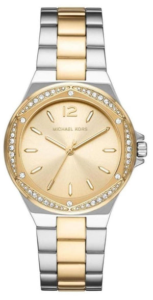 Michael Kors Lennox Three-Hand Gold Dial Two Tone Steel Strap Watch For Women - MK6988 Authentic Buy Shop Now