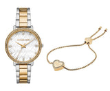 Michael Kors Pyper Three Hand White Dial Two Tone Steel Strap Watch For Women - MK4595 Authentic Buy Shop Now