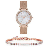 Michael Kors Darci Quartz Mother of Pearl White Dial Rose Gold Mesh Bracelet Watch For Women - MK4519 Authentic Buy Shop Now
