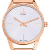 Calvin Klein Stately White Dial Rose Gold Steel Strap Watch for Women - K3G23626 Authentic Buy Shop Now