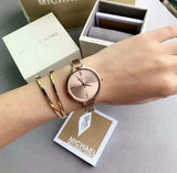 Michael Kors Jaryn Rose Gold Dial Rose Gold Steel Strap Watch For Women - MK3547 Authentic Buy Shop Now