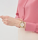 Michael Kors Channing Quartz Mother of Pearl Pink Dial Two Tone Steel Strap Watch For Women - MK6650 Authentic Buy Shop Now