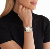 Michael Kors Lexington Silver Dial Brown Leather Strap Watch For Women - MK4745 Authentic Buy Shop Now