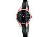 Calvin Klein Rebel Black Dial Black Leather Strap Watch for Women - K8P236C1 Authentic Buy Shop Now