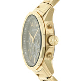 Armani Exchange Banks Chronograph Black Dial Gold Steel Strap Watch For Men - AX1721 Authentic Buy Shop Now