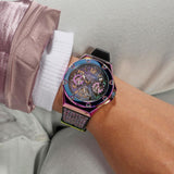 Guess Multifunction Analog Purple Dial Black Rubber Strap Watch For Women - GW0620L4 Authentic Buy Shop Now