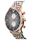 Emporio Armani Gianni Chronograph Grey Dial Two Tone Steel Strap Watch For Men - AR1721 Authentic Buy Shop Now