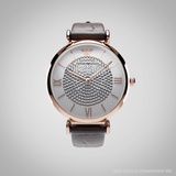 Emporio Armani Gianni T-Bar Silver Dial Brown Leather Strap Watch For Women - AR11269 Authentic Buy Shop Now