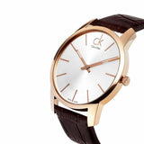 Calvin Klein City Silver Dial Brown Leather Strap Watch For Men - K2G21629 Authentic Buy Shop Now