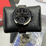 Tissot PRC 200 Chronograph Black Dial Black Steel Strap Watch For Men - T114.417.33.057.00 Authentic Buy Shop Now