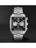 Tag Heuer Monaco Automatic Chronograph Black Dial Silver Steel Strap Watch for Men - CBL2113.BA0644 Authentic Buy Shop Now