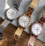 Coach Delancey Diamonds Silver Dial Gold Steel Strap Watch for Women - 14502354 Authentic Buy Shop Now